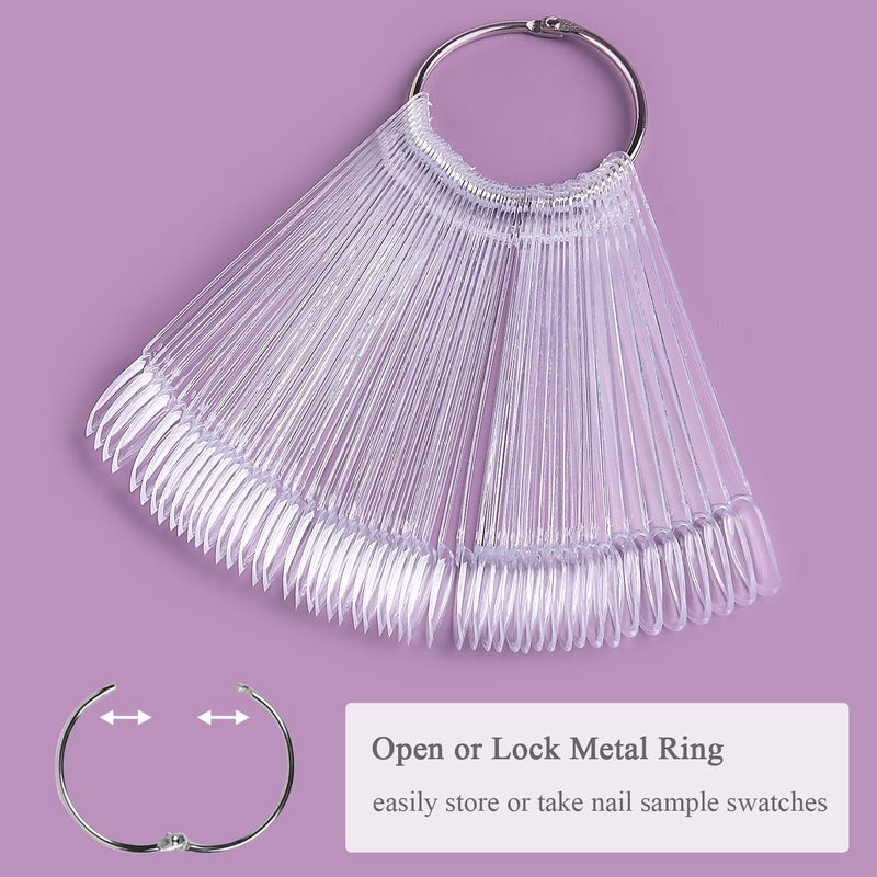 furtherpretty Clear Nail Swatch Sticks with Number Stickers, 50 Pcs Oval Nail Sample Swatches for Gel Polish Color Display Practice Nail Tips muestrario de colores para uñas Manicure Supplies - Image 5